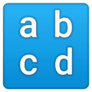 Input latin lowercase