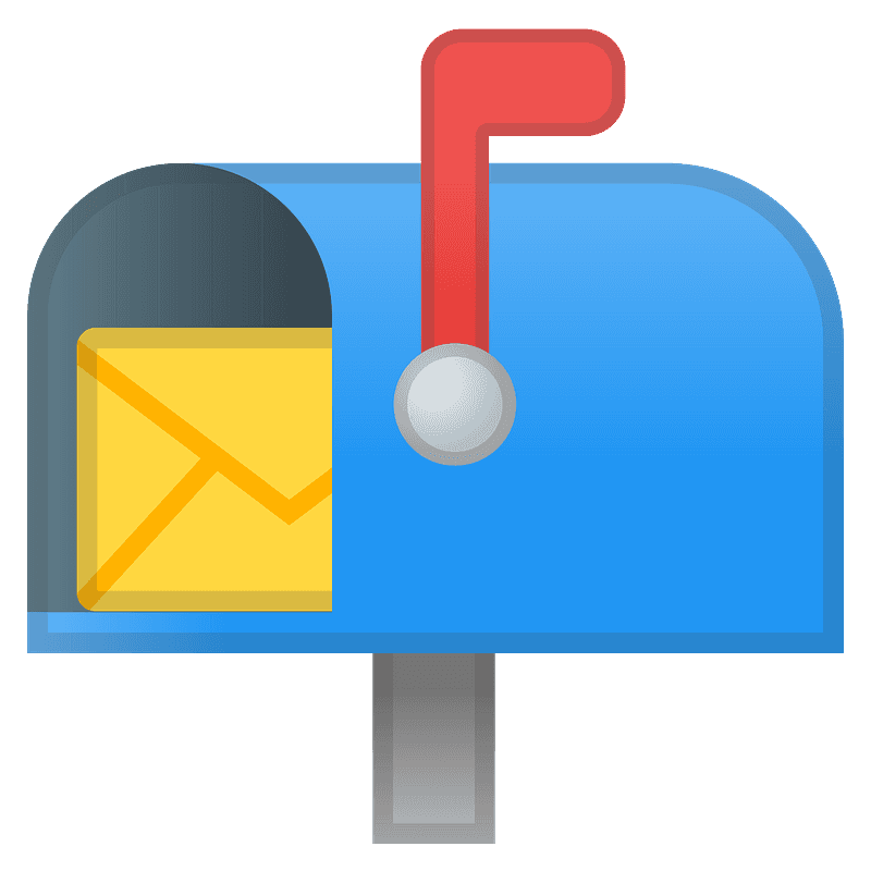 Open mailbox with raised flag