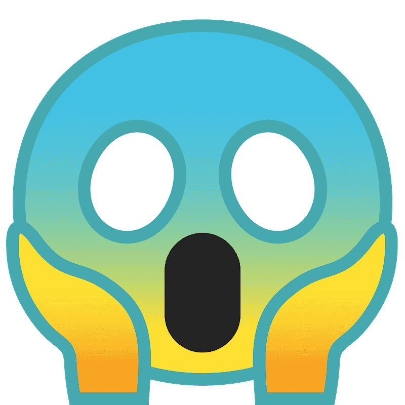 Face screaming in fear
