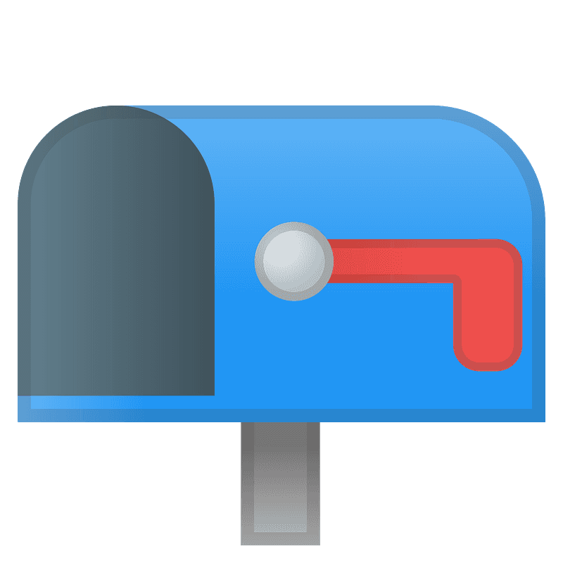 Open mailbox with lowered flag