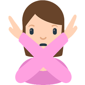 Person gesturing NO