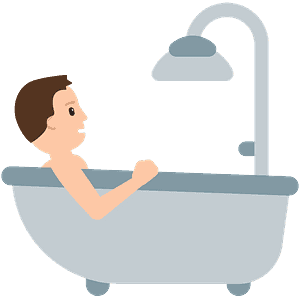 Person taking bath