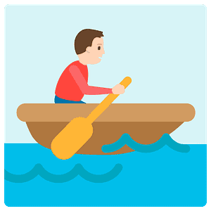 Person rowing boat