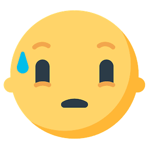 Sad but relieved face
