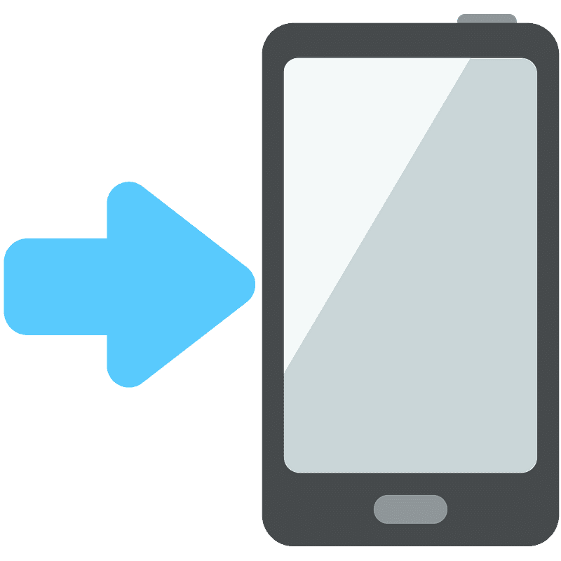 Mobile phone with arrow