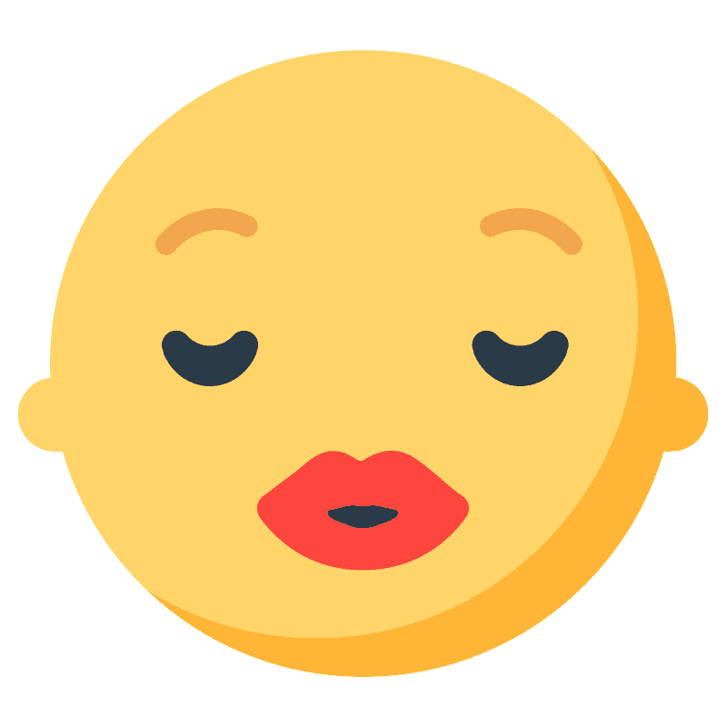 Kissing face with closed eyes