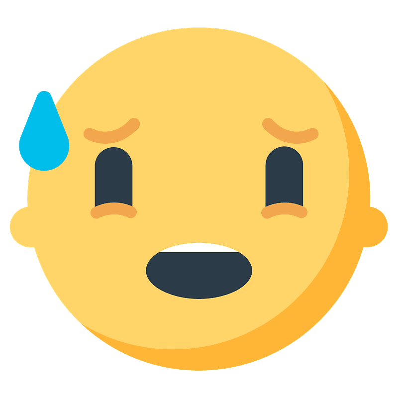 Anxious face with sweat