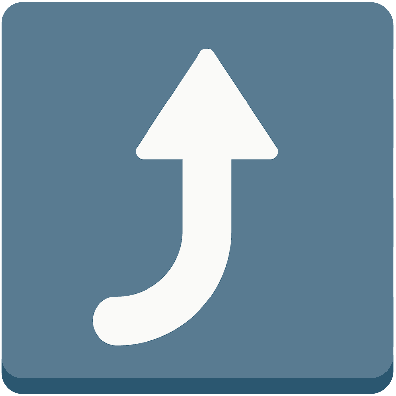 Right arrow curving up