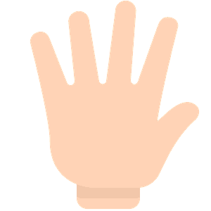 Hand with fingers splayed