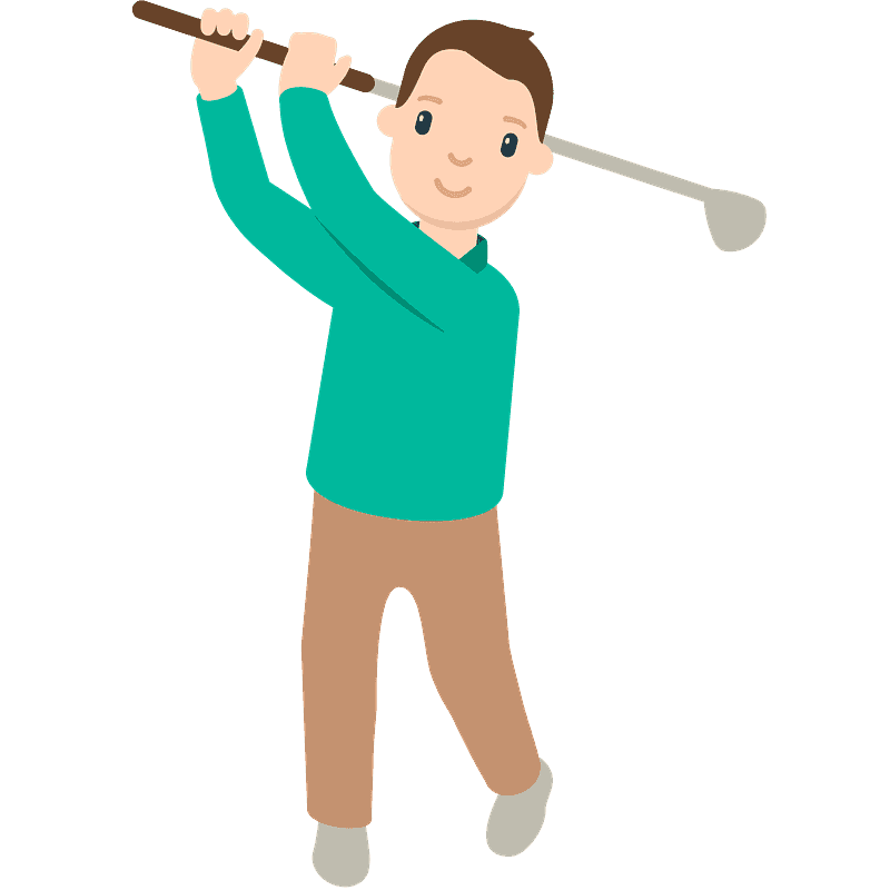 Person golfing