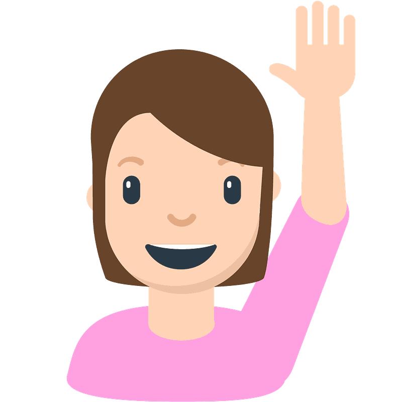 Person raising hand