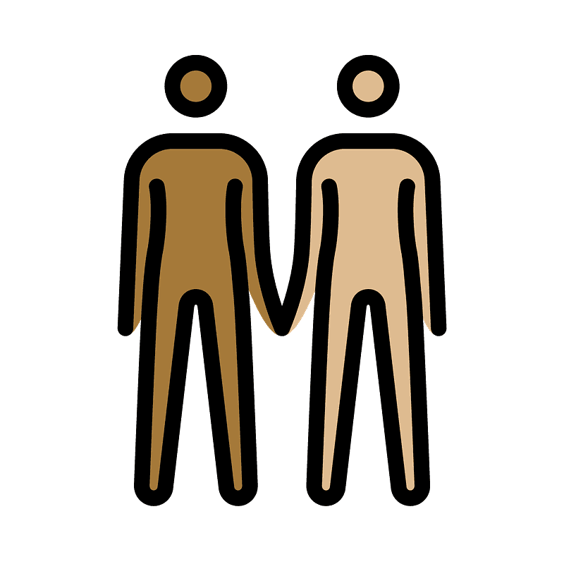 โทนผิวสีแทน โทนผิวสีขาวเหลือง คนจับมือกัน