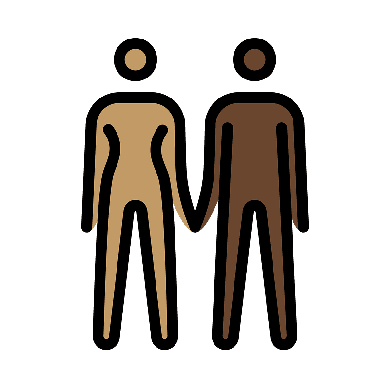 Woman and man holding hands