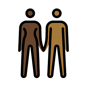 Woman and man holding hands