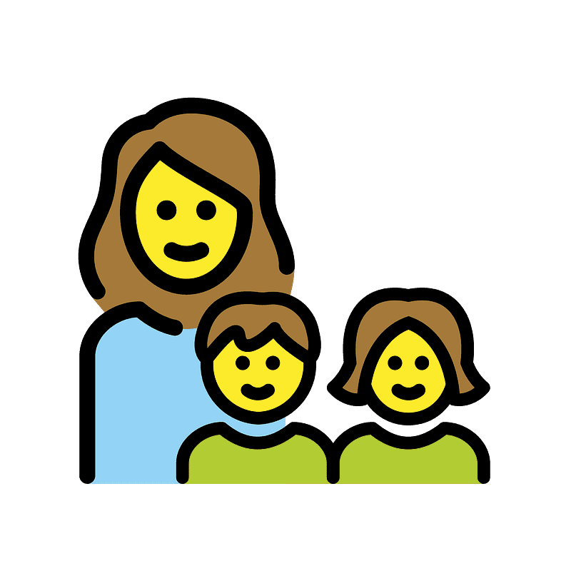 Family: woman, girl, boy