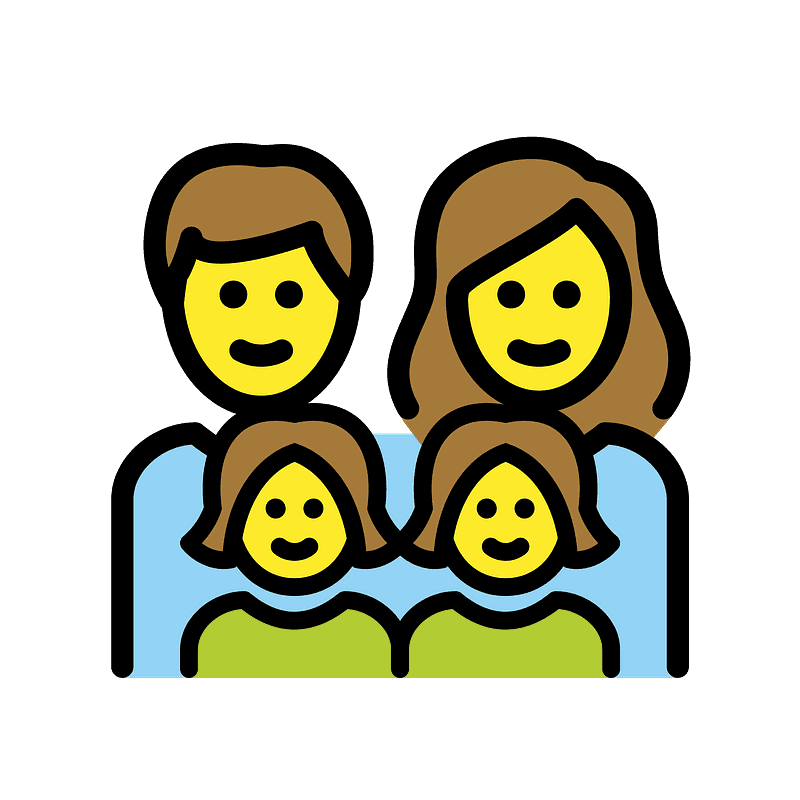 Family: man, woman, girl, girl