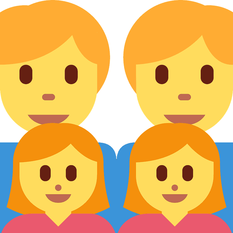 Family: man, man, girl, girl