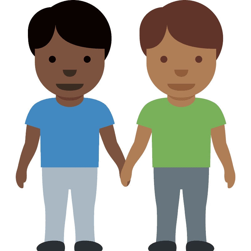 โทนผิวสีเข้ม โทนผิวสีแทน ชาย-ชายจับมือ
