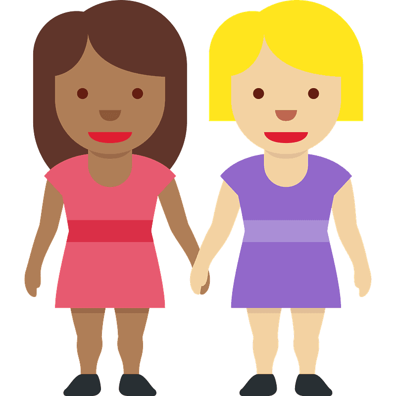 やや濃い肌色 やや薄い肌色 手をつなぐ女性