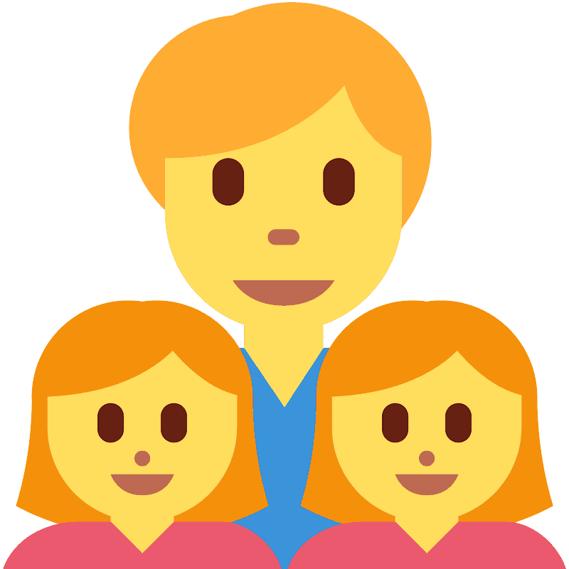 Hombre, niña, niña familia