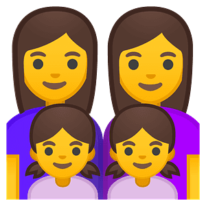 Femme, femme, fille et fille famille 