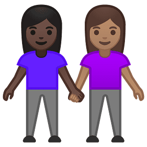 Women holding hands