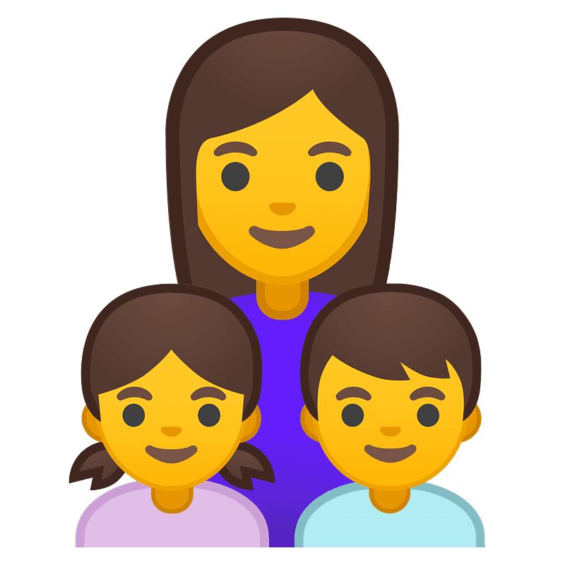 Family: woman, girl, boy