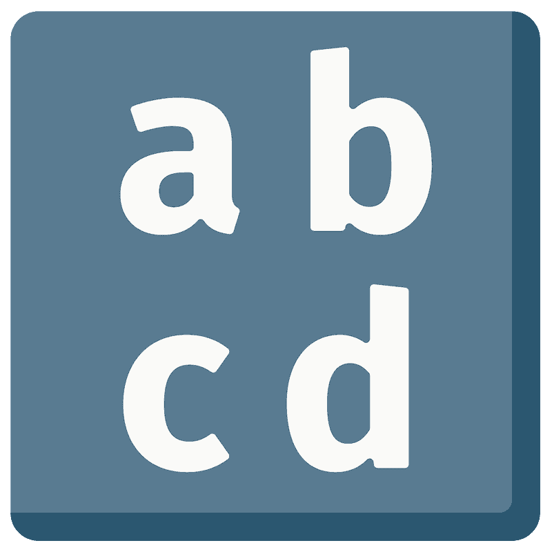 Input latin lowercase