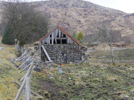 Abandoned barn building