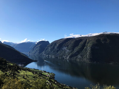 Mountains, Cliff, and the Norwegian Fjord photo