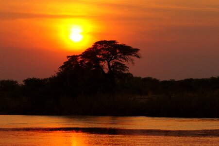 Botswana okavango delta sunset