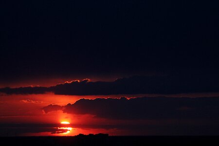 Sun hiding behind the clouds photo