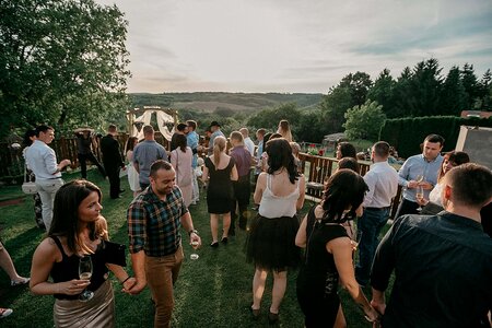 Meeting wedding crowd photo