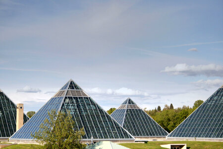 Muttart Conservatory Pyramids in Edmonton, Alberta, Canada photo