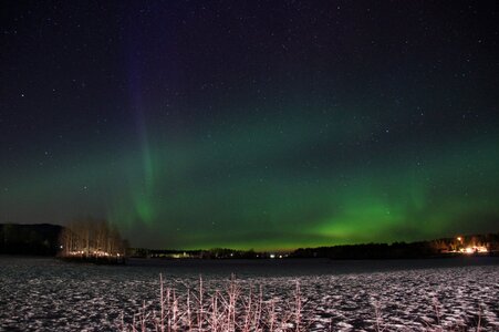 Lapland aurora borealis starry sky