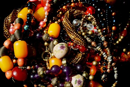 Amber amethyst glass beads