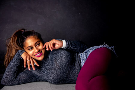 portrait of young beautiful and happy Latin woman photo