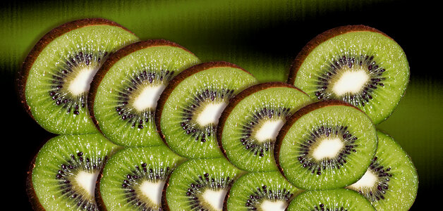 Several Slices of Fresh Kiwi photo