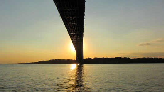 Evening sky water bridge photo