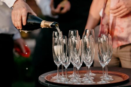 Champagne white wine glassware photo