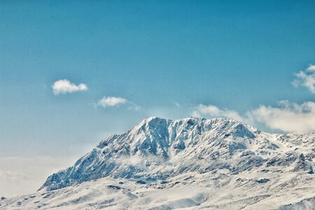 Mountain White Snow Blue Sky photo
