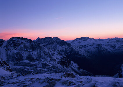 Beautiful winter landscape in the mountains. Sunset photo
