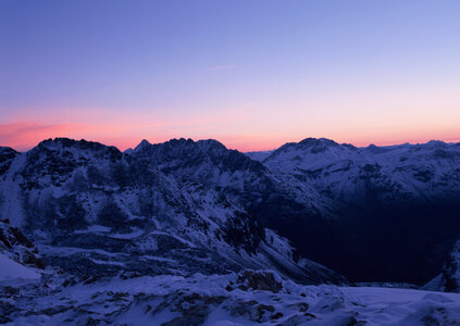 Beautiful winter landscape in the mountains. Sunset