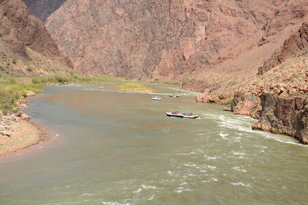 Raft on the Colorado River in the Grand Canyon photo