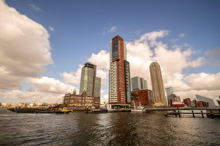 Sky across the river in Rotterdam, Netherlands photo