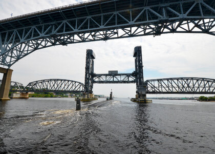 Goldstar Bridge and Amtrak Thames River Bridge in Connecticut photo