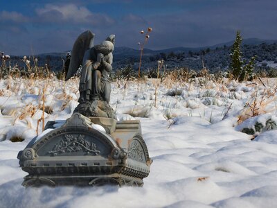 Gravestone angel stone sculpture photo