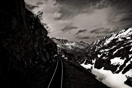 Railroad travel perspective photo