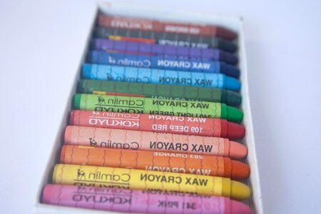 Box colorful crayon photo