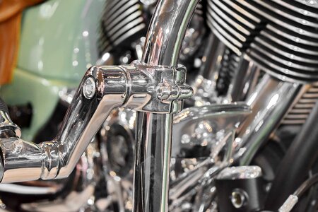 Chrome motorcycle wheel photo